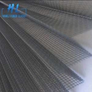 Polyester pleated screen mesh anti mosquito with black and grey color