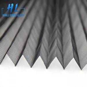 High strength polyester pleated screen mesh grey color