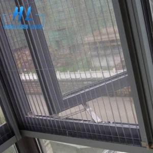 Polyester pleated mesh folding mosquito fly insect magnetic control detachable screen door