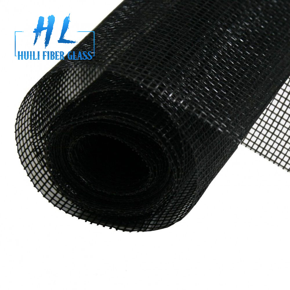 pvc coated black 18×16 fiberglass insect transparent mesh