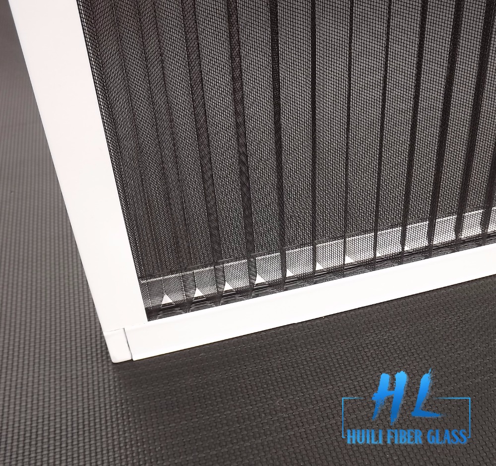 Top Quality Gray Color Fiberglass Plisse Insect Screen. Pleated Window Screen, Folding Insect Mesh