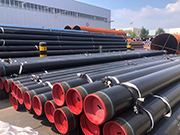 What are the weld grade requirements for internal and external epoxy powder coated straight seam steel pipes