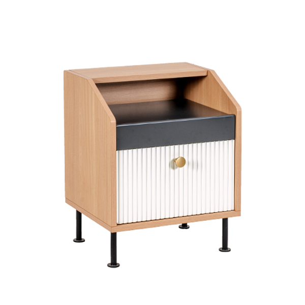 Wooden Nightstand With Pull Out Tray 83A403