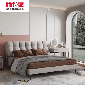 Bottom price Mens Bedroom Furniture - Grey Soft Headboard Upholstered King Bed 90A106 – M&Z