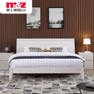 China Factory for Double Bed Frame - Online Exporter 62A103a White High Glossy King Size Bed – M&Z