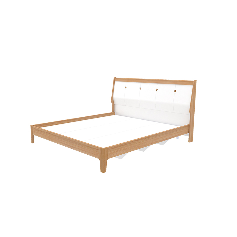 63A101 Scandinavia King Wood Bed With Storage
