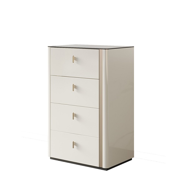 White And Gold 4 Drawer Chest Of Drawers 79C301