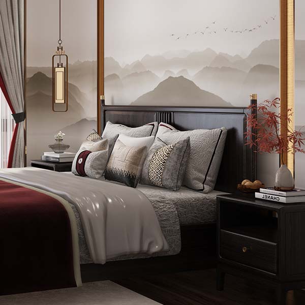 wood bed manufacturing-bedroom furniture suppliers uk-bed set dark bedroom furniture oriental style | M&Z 81A102