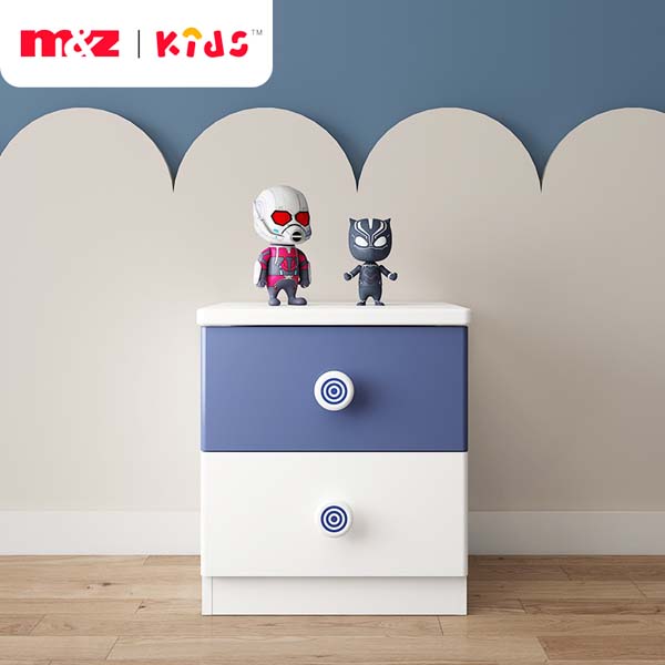 Suitable For Kids Blue And Ivory Lacquer Nightstand ET0203