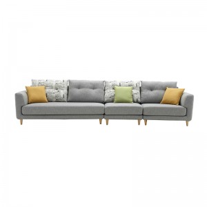 63C502 Grey Fabric L-Shaple Sectional Sofa
