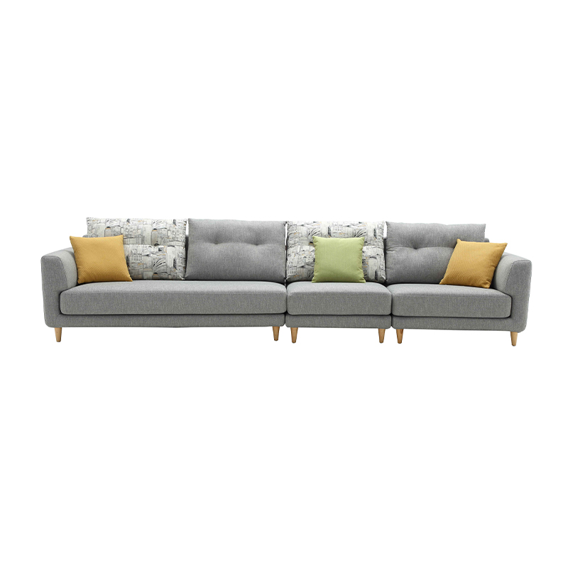 63C502 Grey Fabric L-Shaple Sectional Sofa