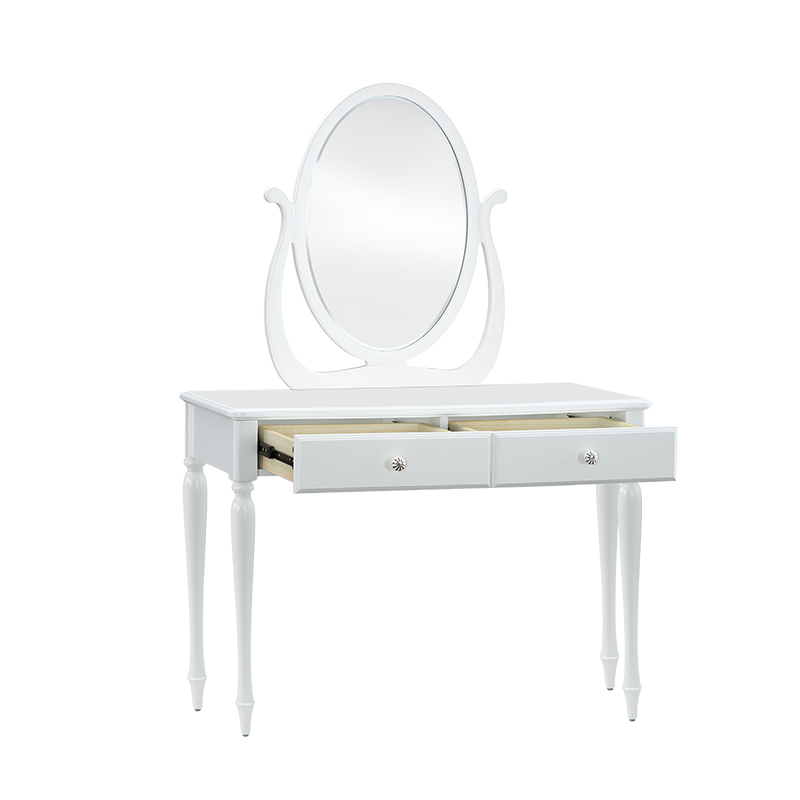 White Pinted Mirror Dresser Table 69A501