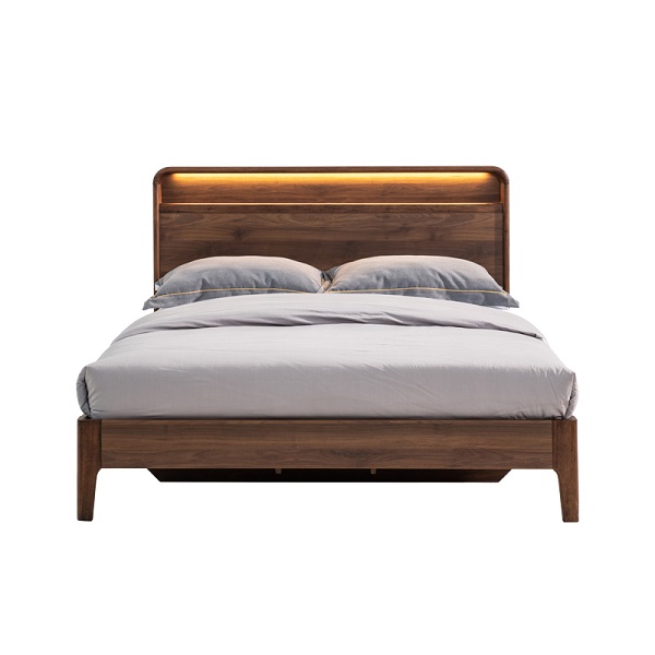 mdf furniture business-bed furniture oem factory-panel bedroom set walnut bed frame | M&Z