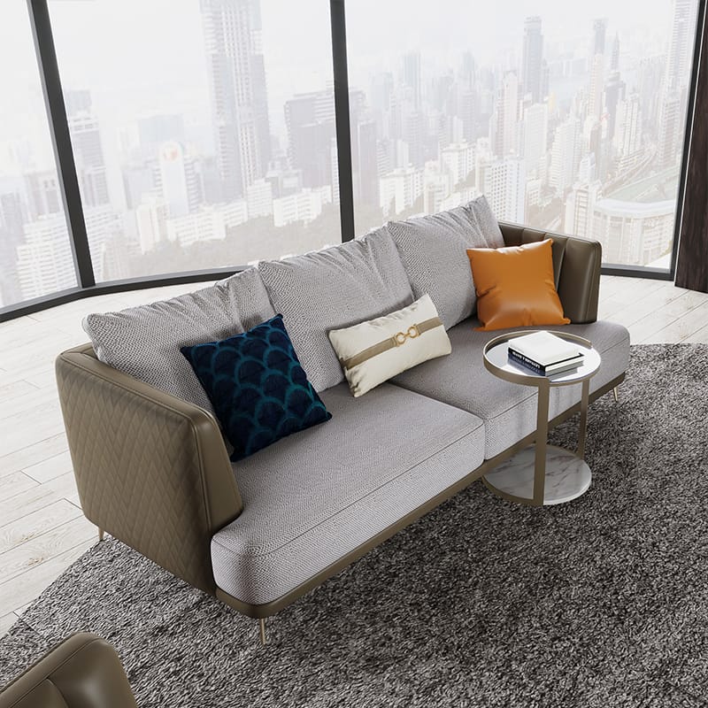 New Luxury Leather & Fabric Sofa Set 79C502