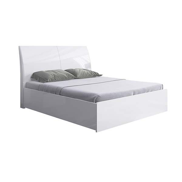 high gloss white storage bed