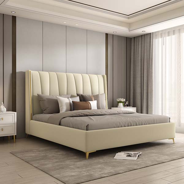 bedroom furniture suppliers uk-velvet bed wholesale suppliers-modern velour winged upholstered bed | M&Z sc02031