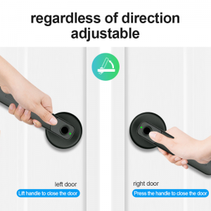 One Touch To Unlock Black Semiconductor Fingerprint Recognition Quickly Handle Smart Door Lock