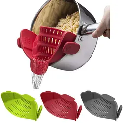 Household Kitchenware Wide mouth silicone water utensils rack kitchen dish Vegetable pouring filter to prevent spillage