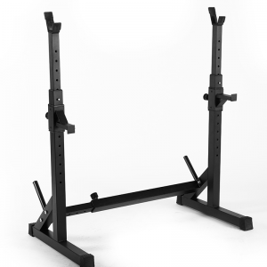 Adjustable conjoined weight bed squat frame