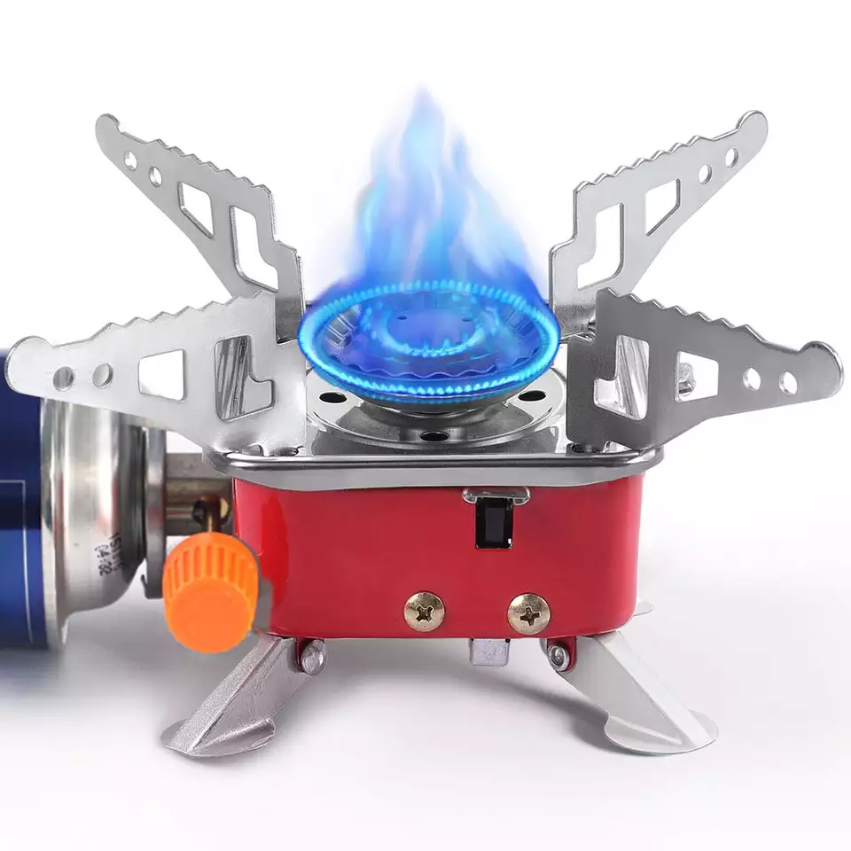 Portable camping gas stove folded