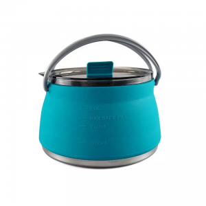 Stainless steel multifunctional silicone foldable camping kettle