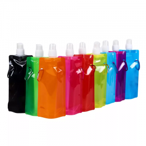 Foldable 480ml plastic drinking water folding water bottle