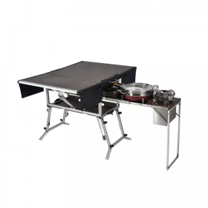 Outdoor mobile kitchen portable stove picnic table