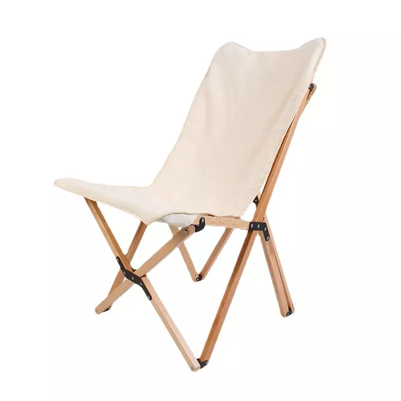 Folding camping portable beach solid wood chairs