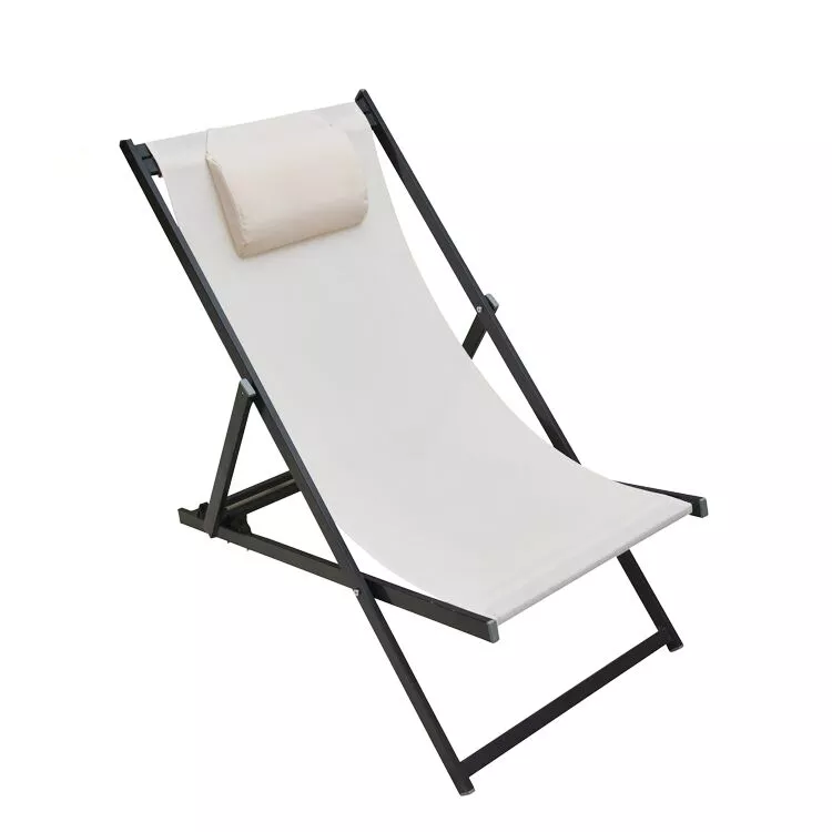 Camping with fold-out beach loungers