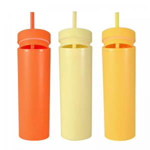 Wall plastic tumbler frosted solid water bottle