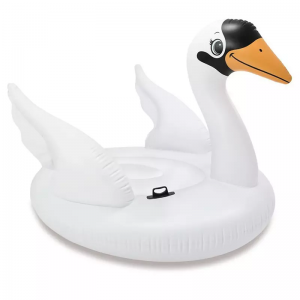 Pool inflatable giant swan island ride, floating swan mount, water play equipment