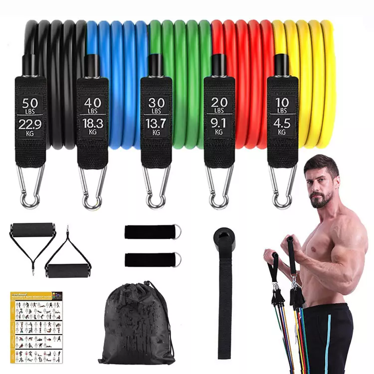 Resistance fitness pull rope set latex resistance band set 