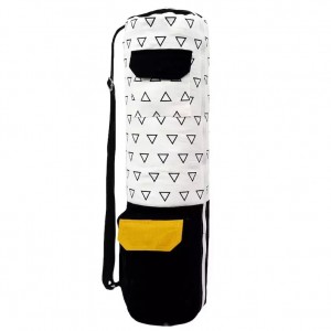 Yoga mat canvas bag full zipper with pockets and adjustable shoulder straps