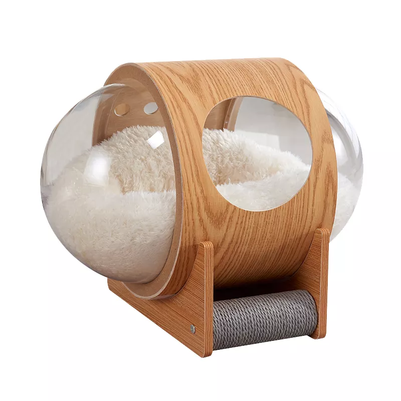 Luxury pet furniture cat capsule solid wood cat climbing frame dog house wooden cat house