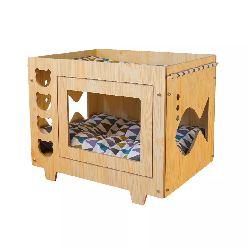 New design comfortable wooden cat house cat bed small pet indoor dog house