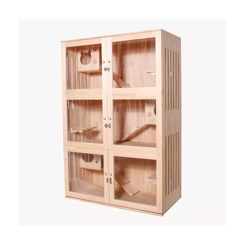 Pet house and furniture Cat house Cage wood Luxury wooden cat house