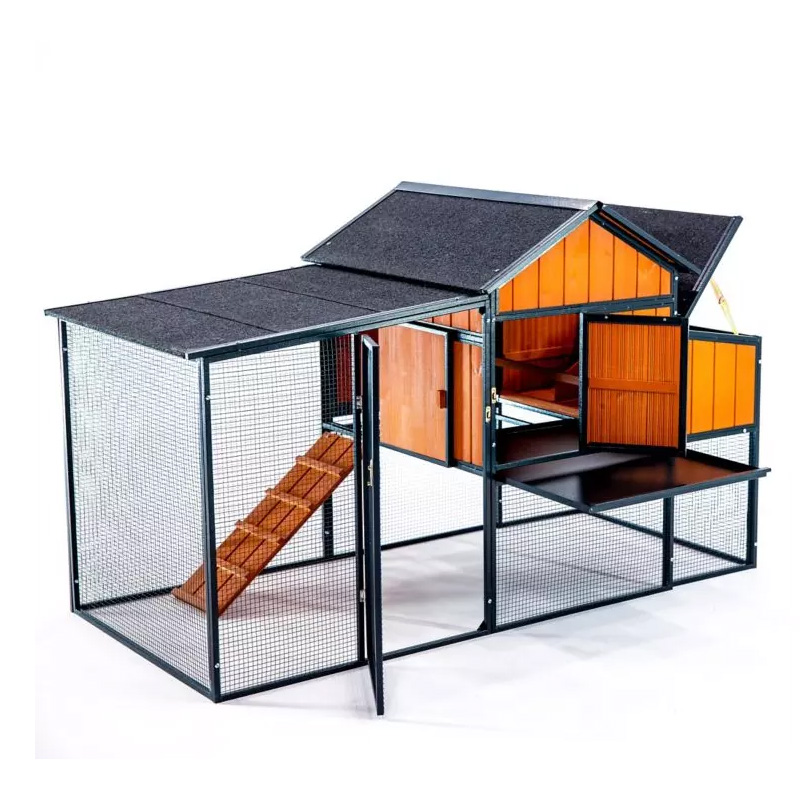 Luxury 2 storey rabbit duck run backyard poultry farm design wooden pet house