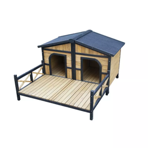 Large outdoor luxury pet house with balcony wooden dog cage