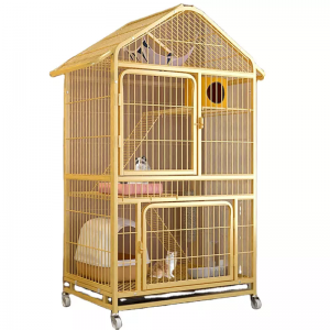 Amazon products two-layer cat cage cat rabbit cage with wheels