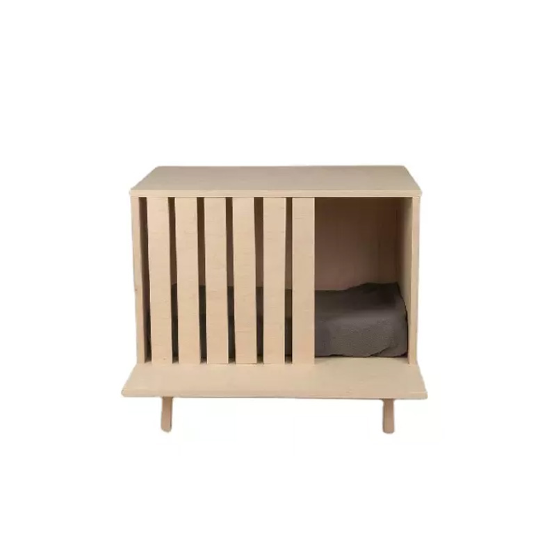 Pet furniture side table with pet cabinet natural solid wood pet cage