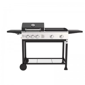 Folding gas electronic grill with trolley