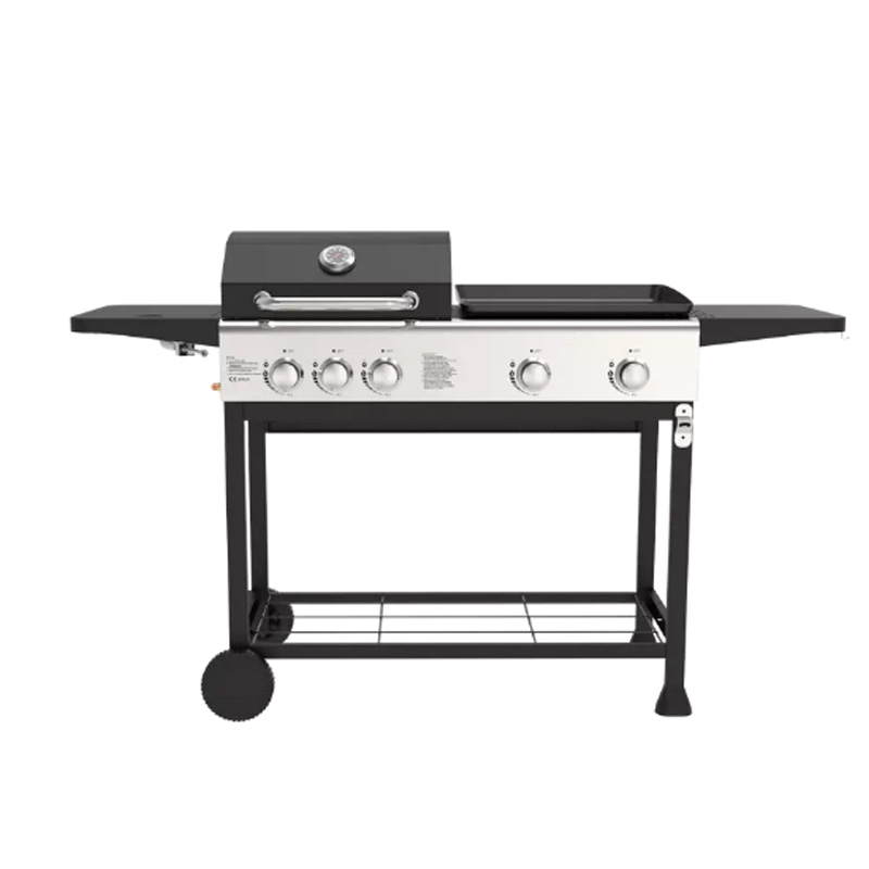 Folding gas electronic grill with trolley