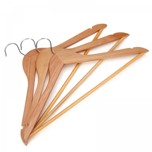 Wholesale High Quality Supermarket Wood Clothes Hangers For Garment Display
