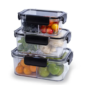 1~3 Compartment BPA-Free Leakproof Stackable Durable Food Lunch Box Airtight Plastic Kitchen Food Storage Container