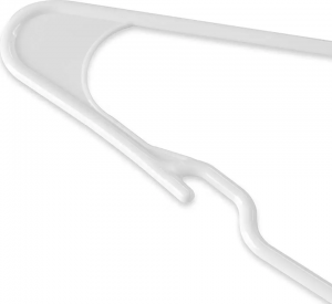 White Plastic Clothes Hangers Clothing Hangers Standard Plastic Hangers, Notched