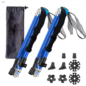 Factory price Collapsible Trekking Hiking Poles,Folding Aluminum Walking Sticks with Quick Lock System 4 Season Accessories