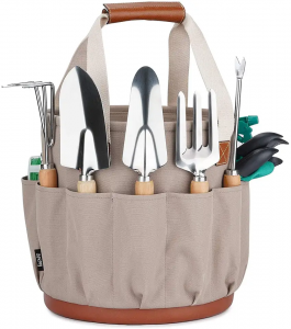 Heavy Duty Gardening Hand Tools and Essentials Kit Include Weeder Rake Shovel Trowel and More