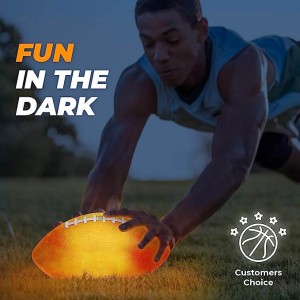 Light Up LED Football – Perfect Glow in The Dark American Football – Official Size 6 – Extra Pump & Batteries