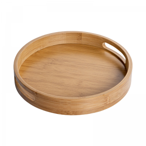 Bamboo tray custom creative Japanese style baking binaural portable round tea tray