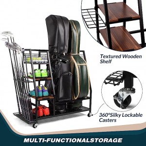 Golf Bag Storage Organizer,Golf Bag Rack Fits 2/3 Golf Bags and Golf Equipment Accessories